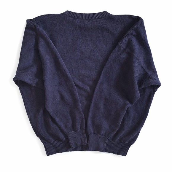 Wimbledon Men's Navy Crewneck Sweater with Crest - Picture 2 of 3